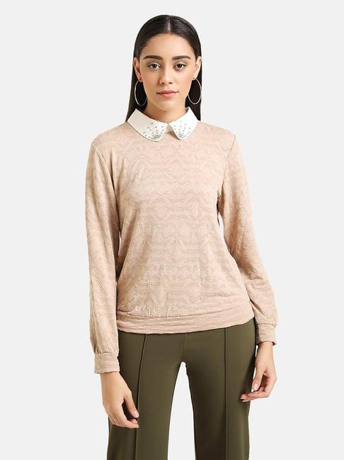 kazo beige textured pullover