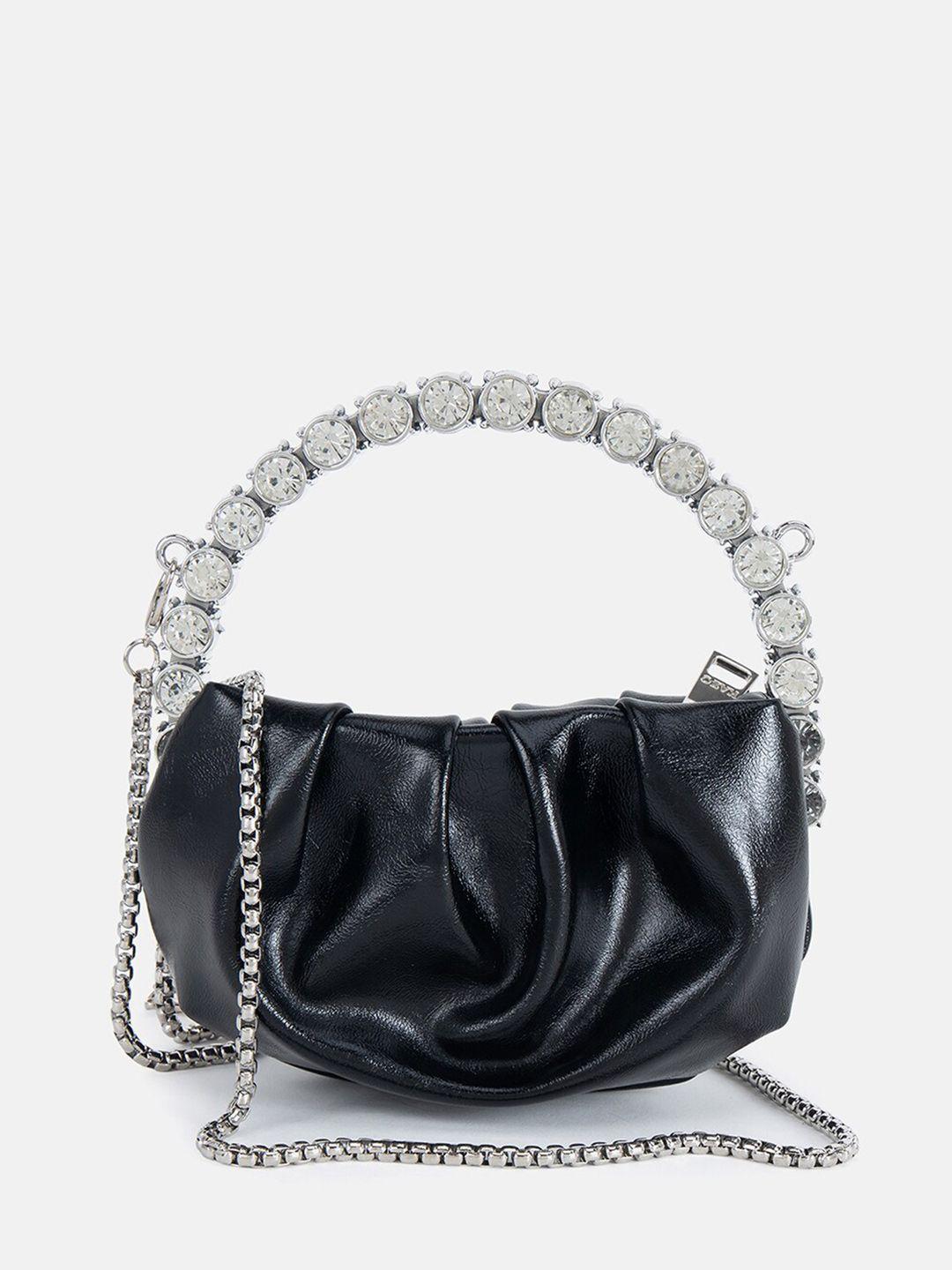 kazo black & white embellished purse clutch
