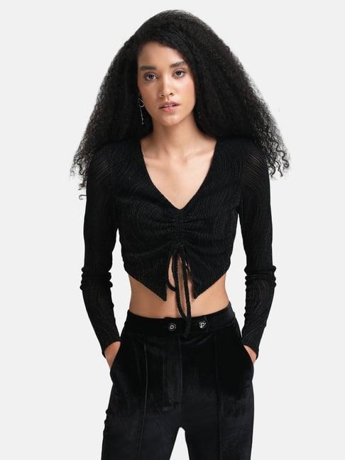 kazo black crop top