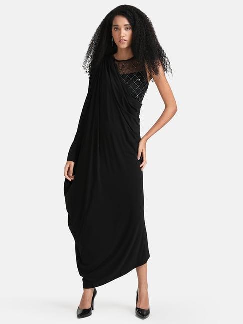 kazo black embellished maxi dress