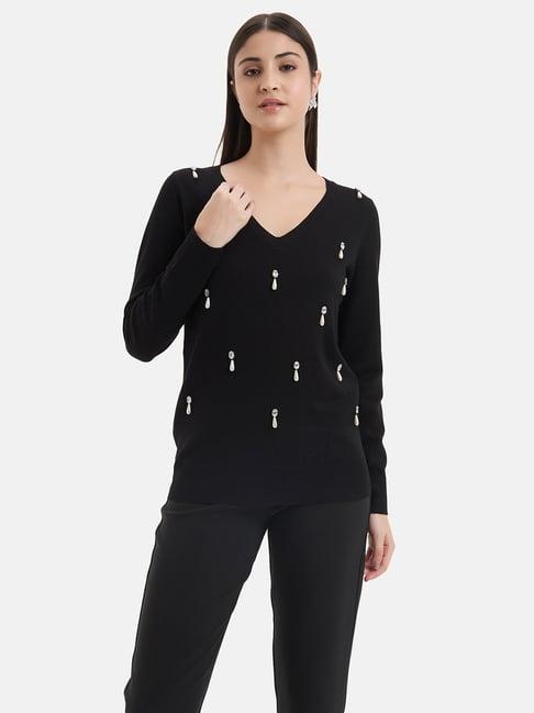 kazo black embellished pullover