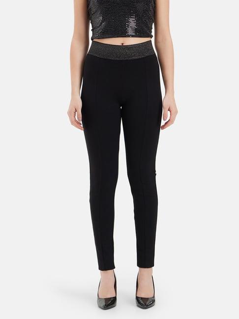 kazo black relaxed fit high rise trousers