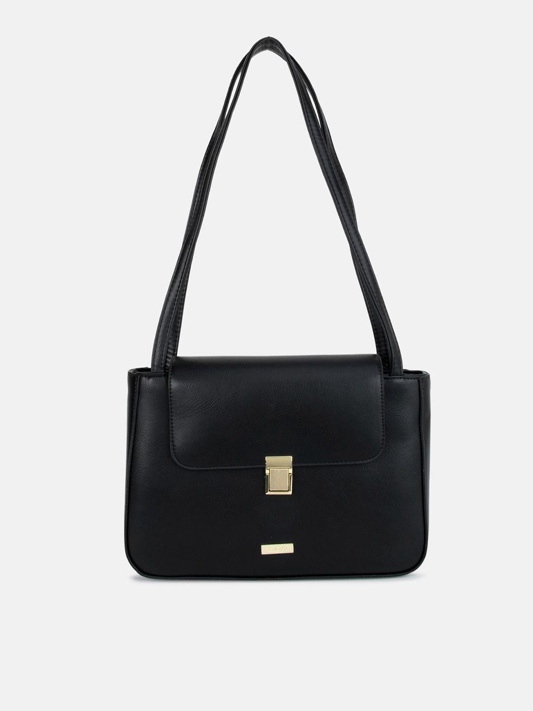 kazo black structured shoulder bag