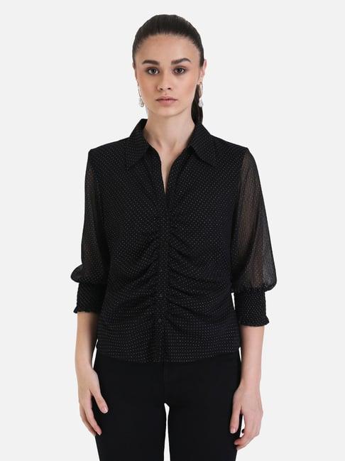 kazo black textured shirt