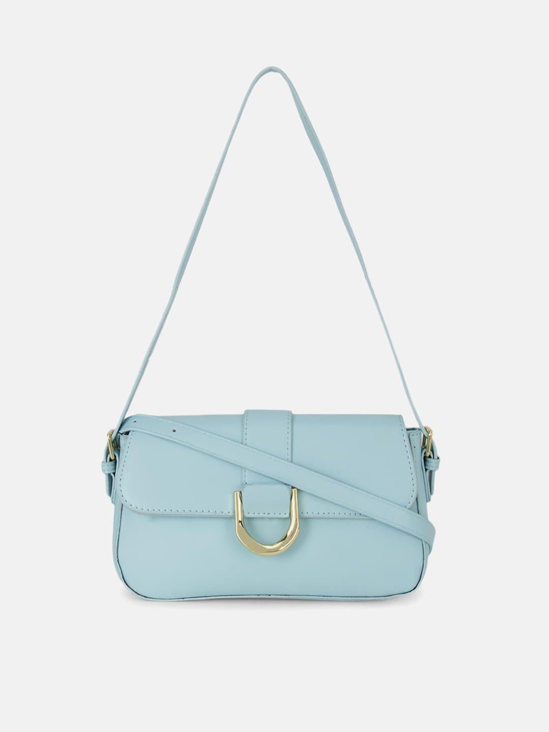 kazo blue solid pu sling bag