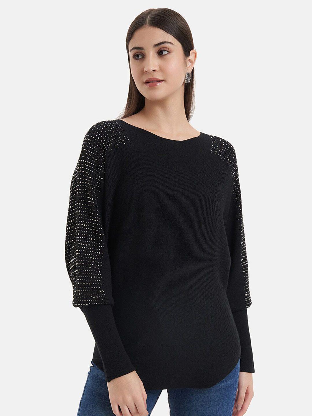 kazo boat neck embellished detailed pullover