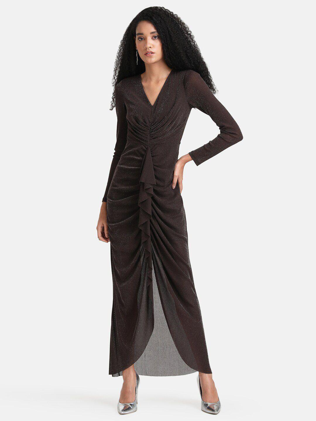 kazo brown maxi dress