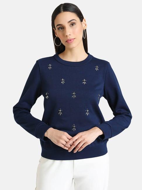 kazo dark blue embellished pullover