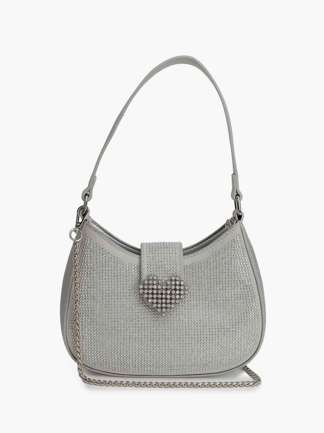 kazo embellished leather half moon hobo bag