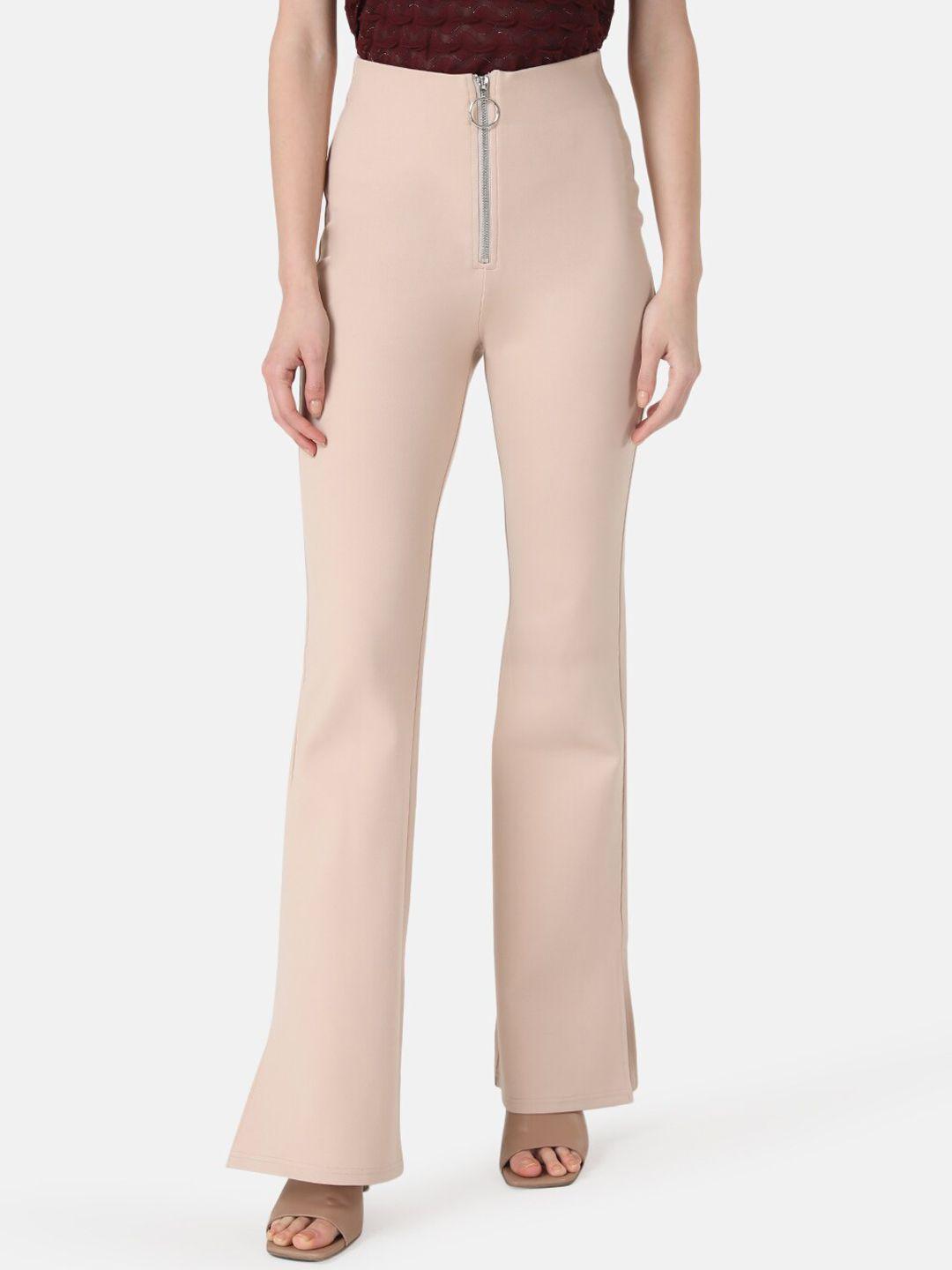 kazo flat-front high-rise bootcut trousers