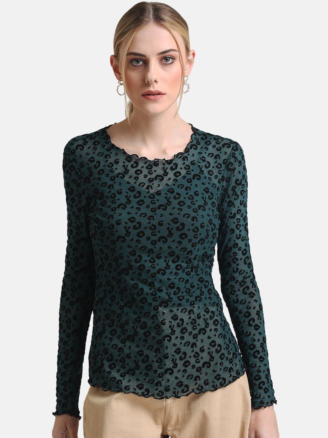 kazo green floral top