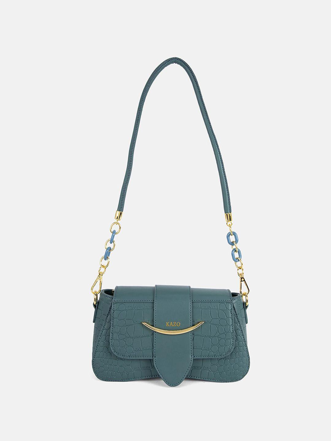 kazo green pu structured sling bag