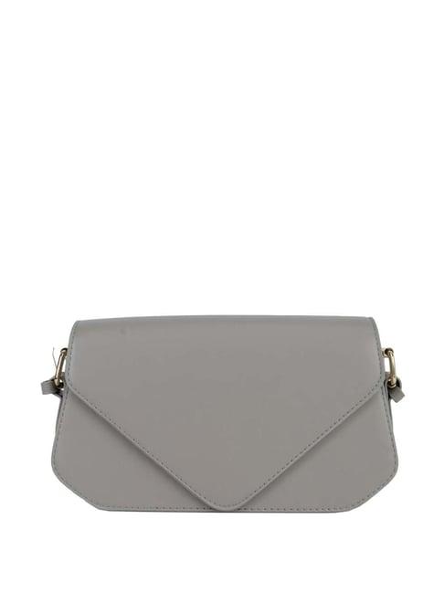 kazo grey solid small sling handbag