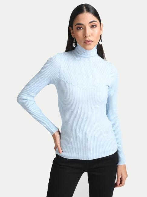 kazo light blue cotton lace pullover