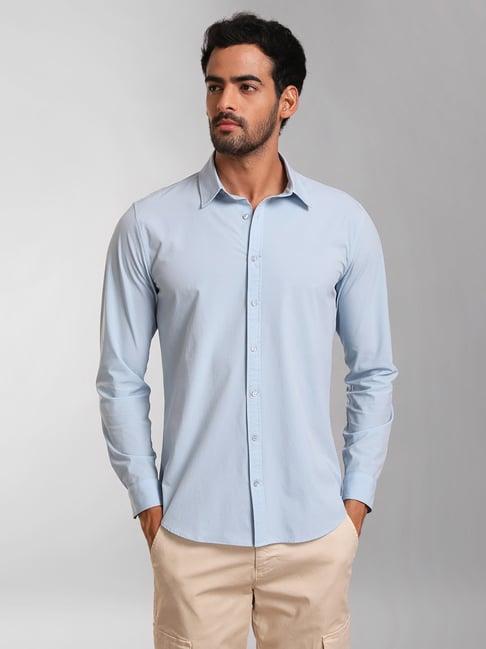 kazo light blue slim fit  shirt