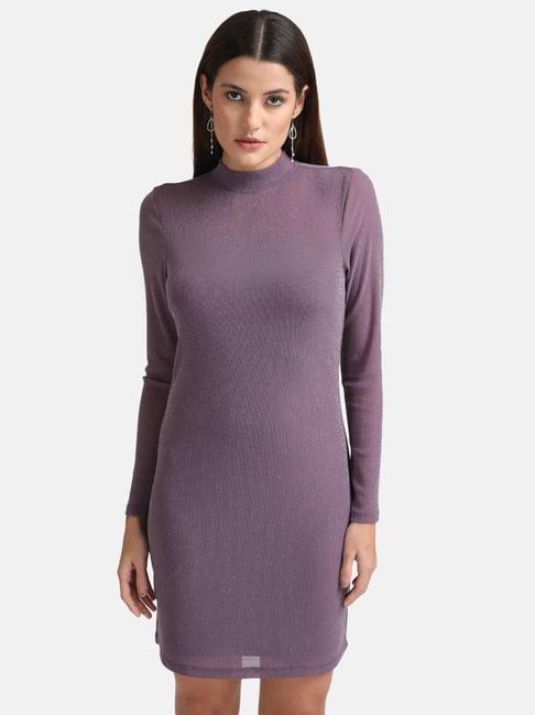 kazo light purple textured a line dress