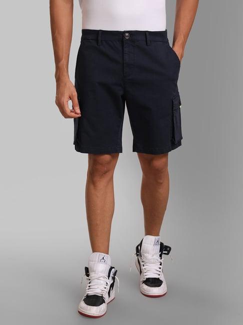 kazo navy regular fit shorts