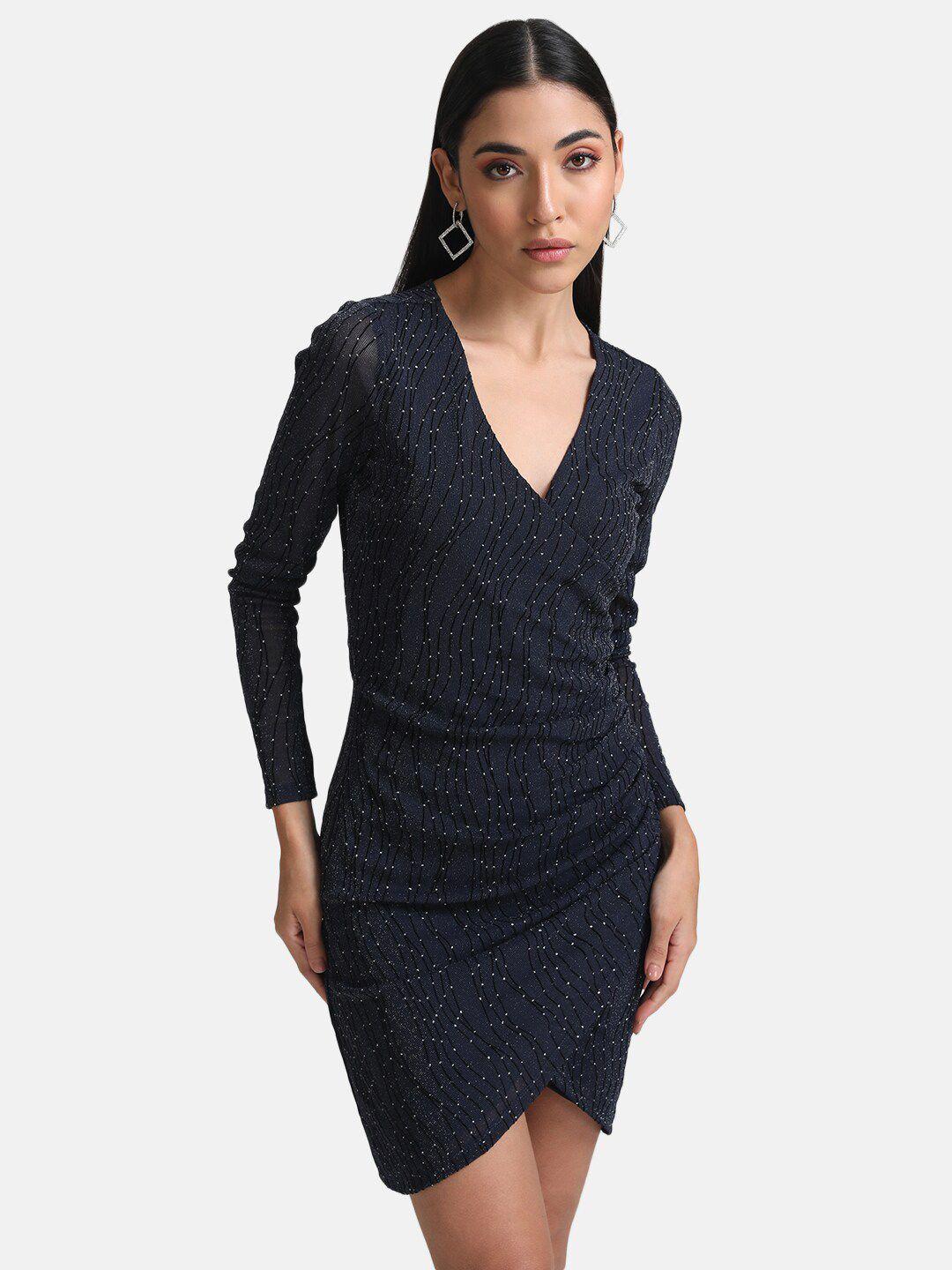 kazo navy women blue sheath dress