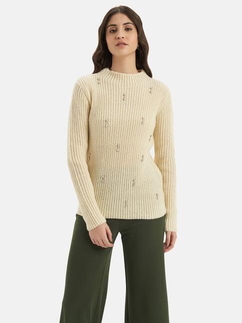 kazo off white embellished pullover