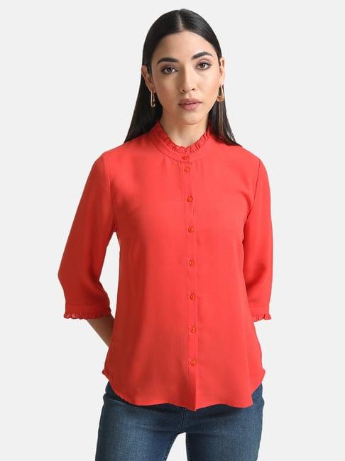 kazo orange casual shirt