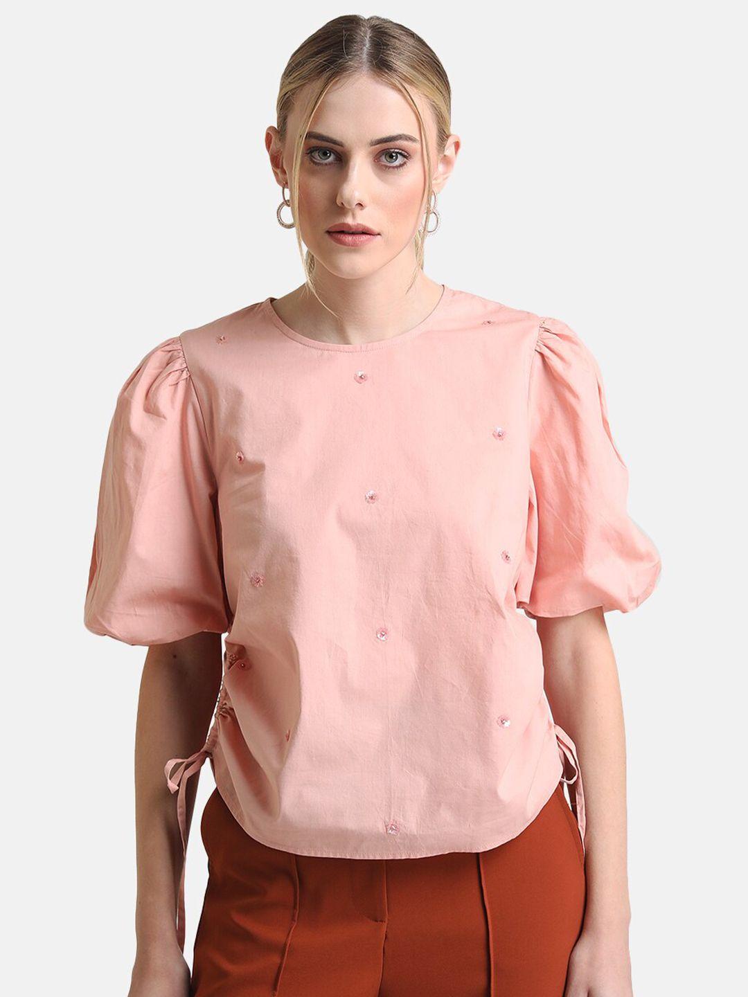 kazo pink embellished top