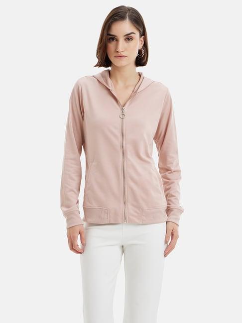 kazo pink regular fit hoodie