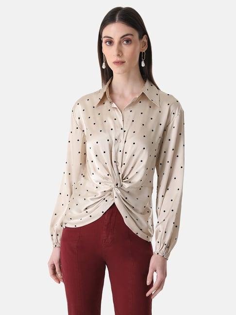 kazo printed shirt with twist knot