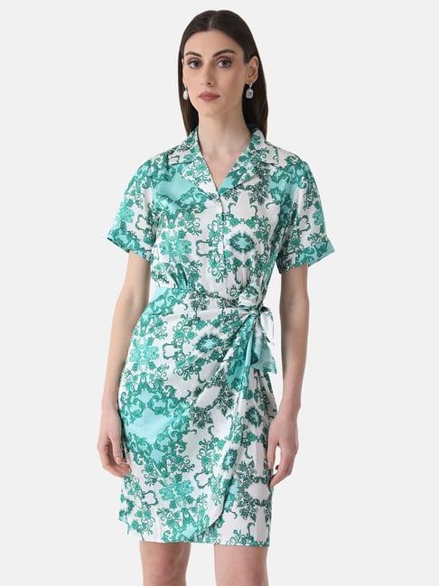 kazo printed wrap dress