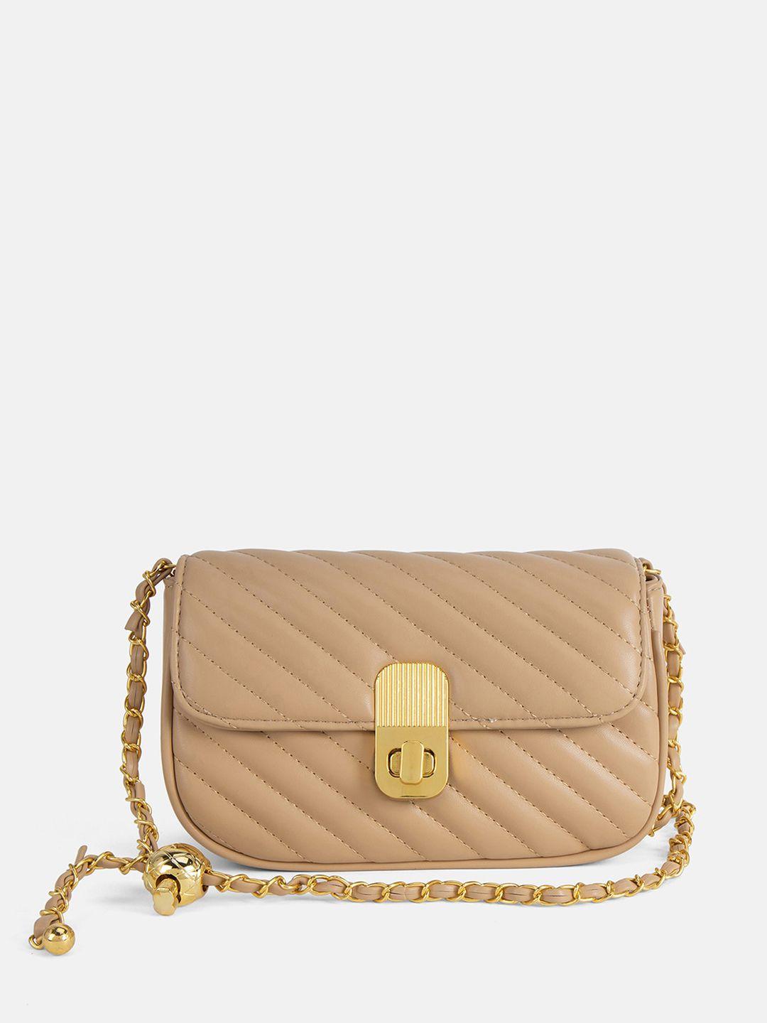 kazo pu quilted structured sling bag