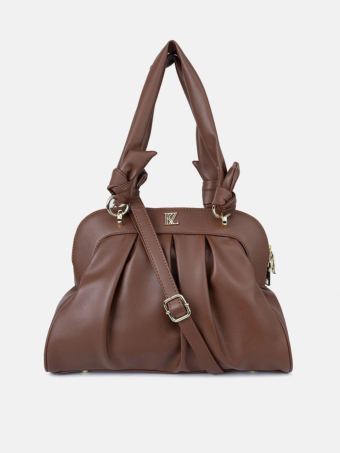 kazo pu structured shoulder bag with bow detail