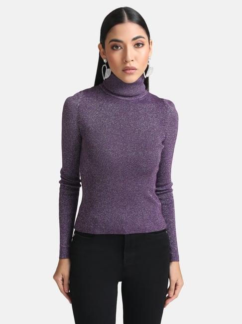 kazo puff sleeves high neck pullover