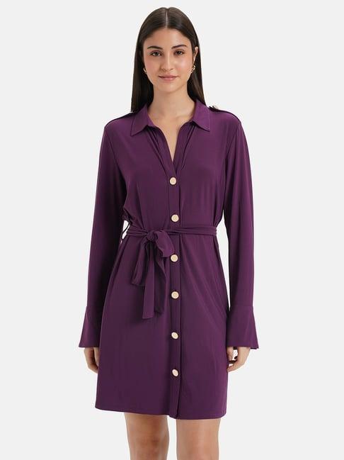 kazo purple shirt dress