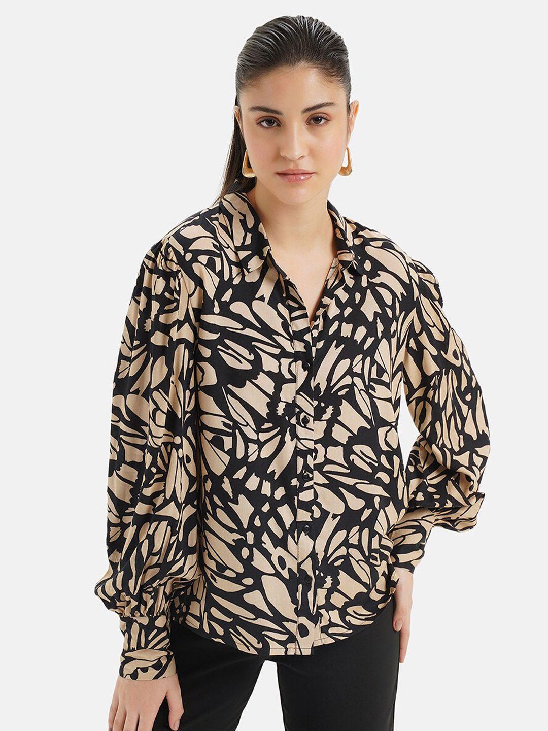 kazo relaxed boxy abstract printed casual shirt