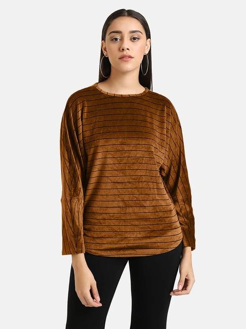 kazo rust & black striped pullover