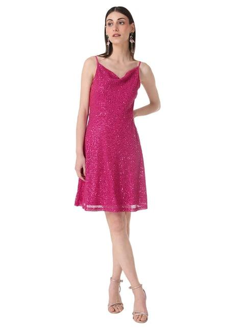 kazo sequin cowl neck dress