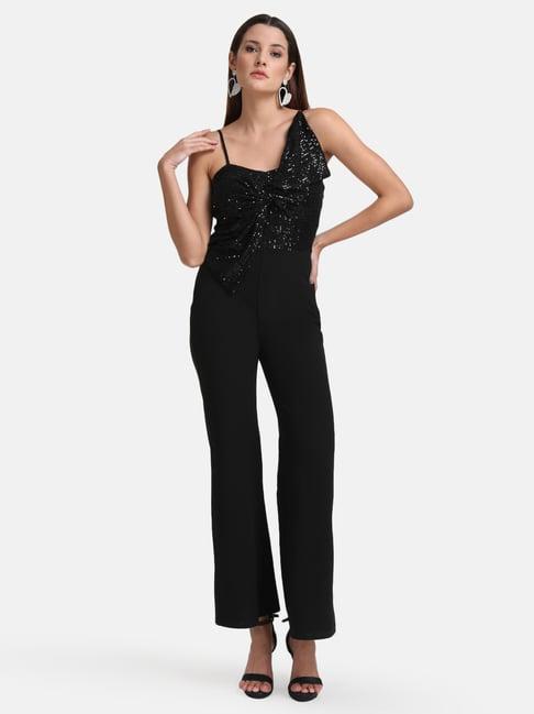 kazo sequin jumpsuit with bow