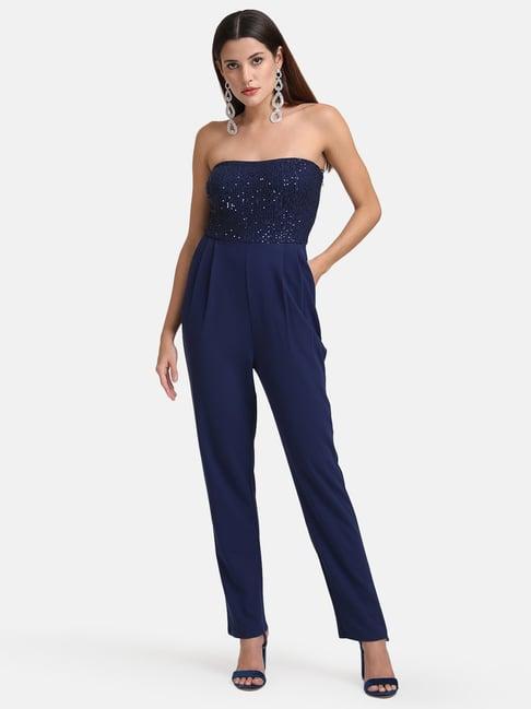 kazo sequin tube pleated jumpsuit