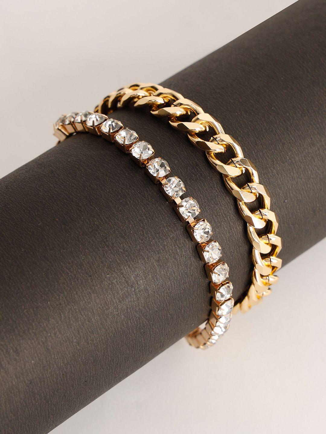 kazo set of 2 gold-plated wraparound bracelet