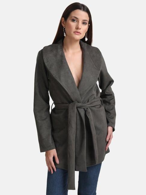 kazo shawl collar cape with belt