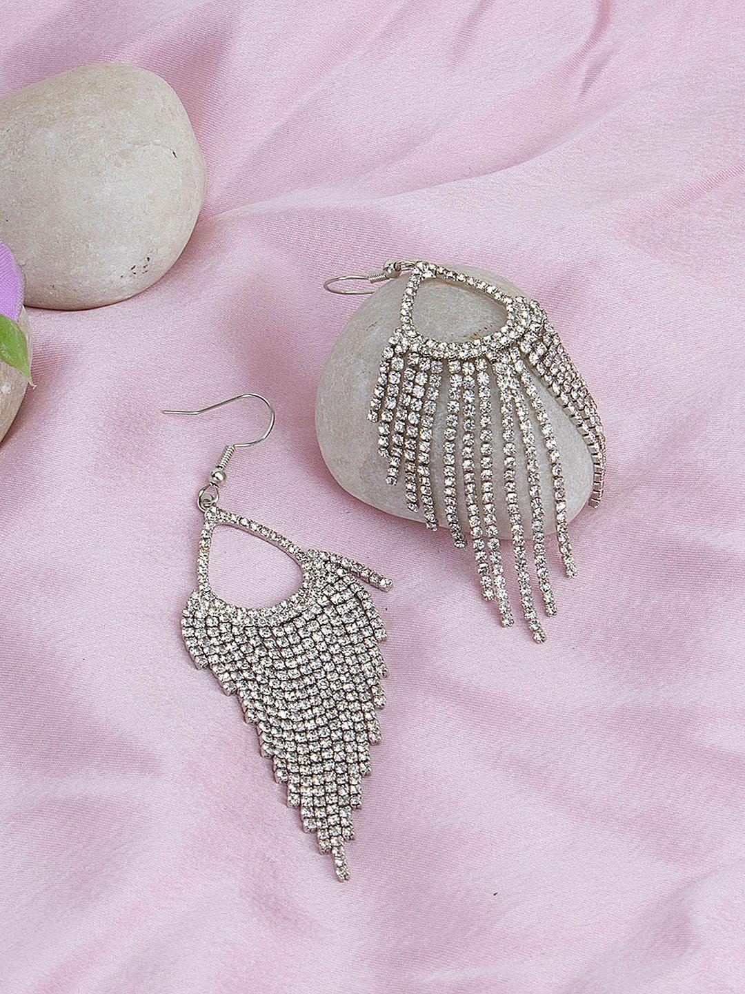 kazo silver-plated contemporary drop earrings