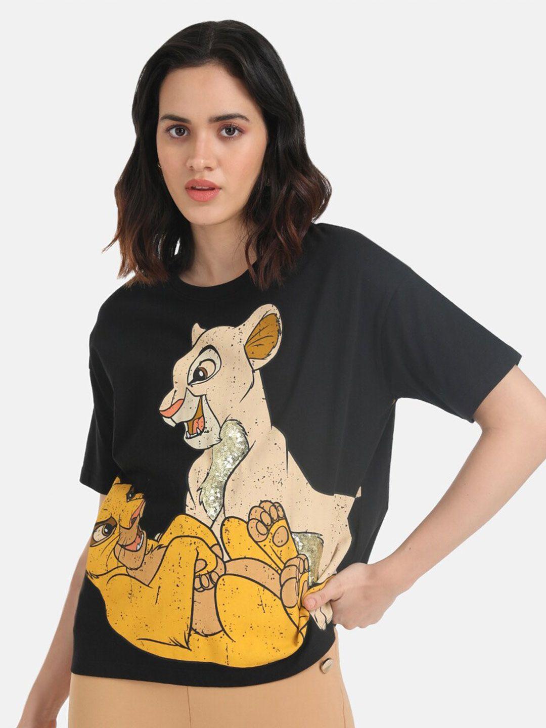 kazo the lion king printed cotton oversized t-shirt