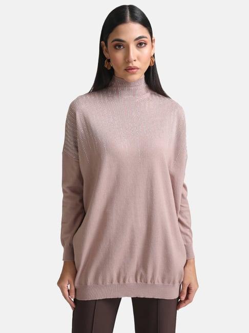 kazo tunic length pullover with heat studs