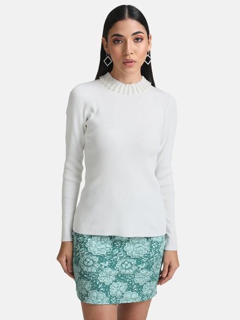 kazo white embellished pullover