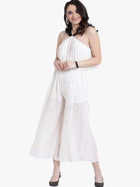 kazo white regular fit jumpsuit