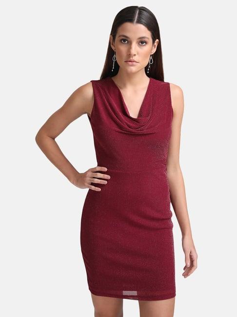 kazo wine bodycon dress