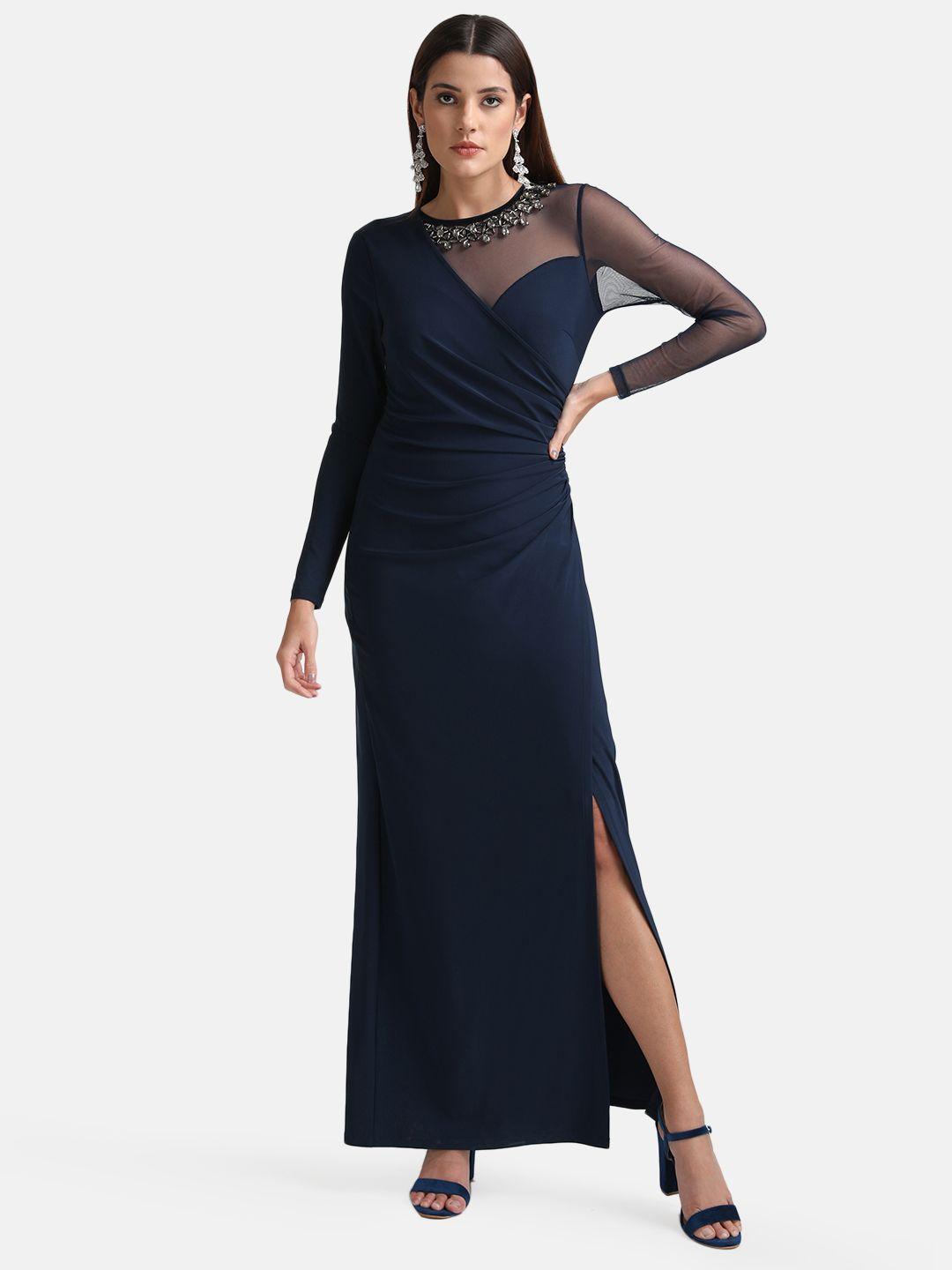 kazo women blue maxi maxi dress