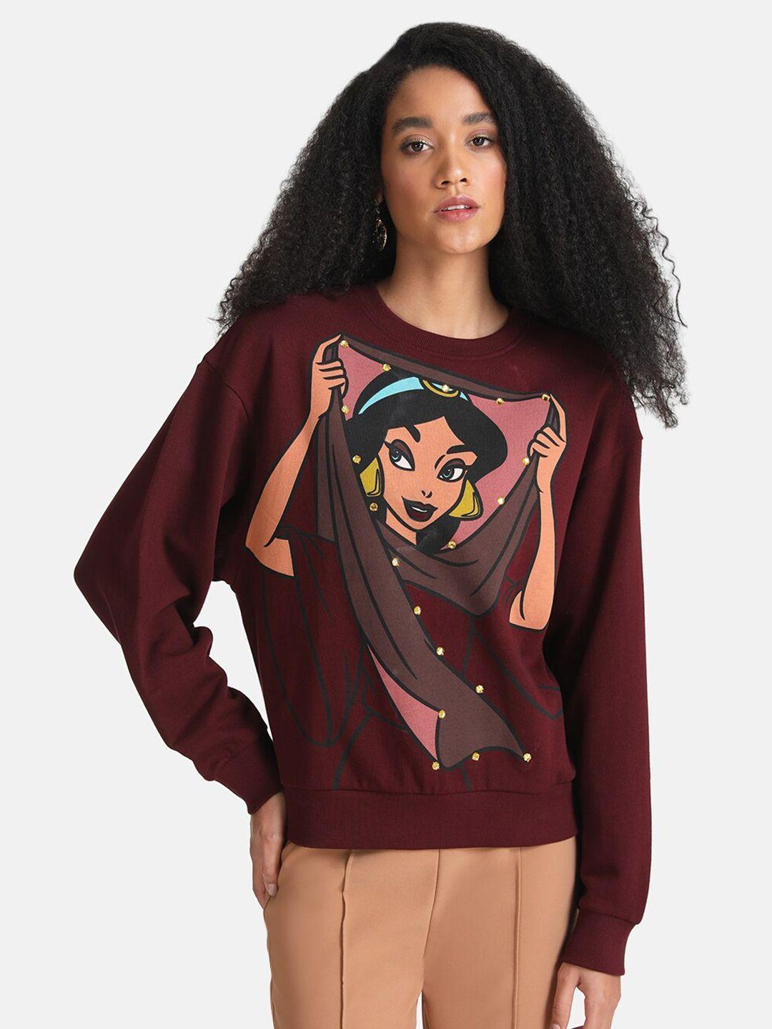 kazo women brown jasmine printed sweatshirt