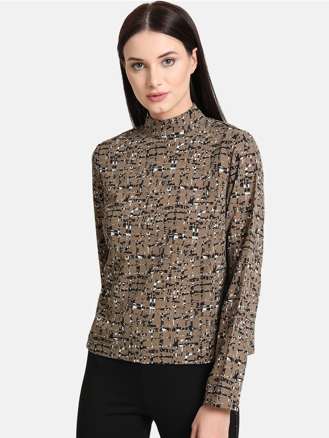 kazo women brown printed top