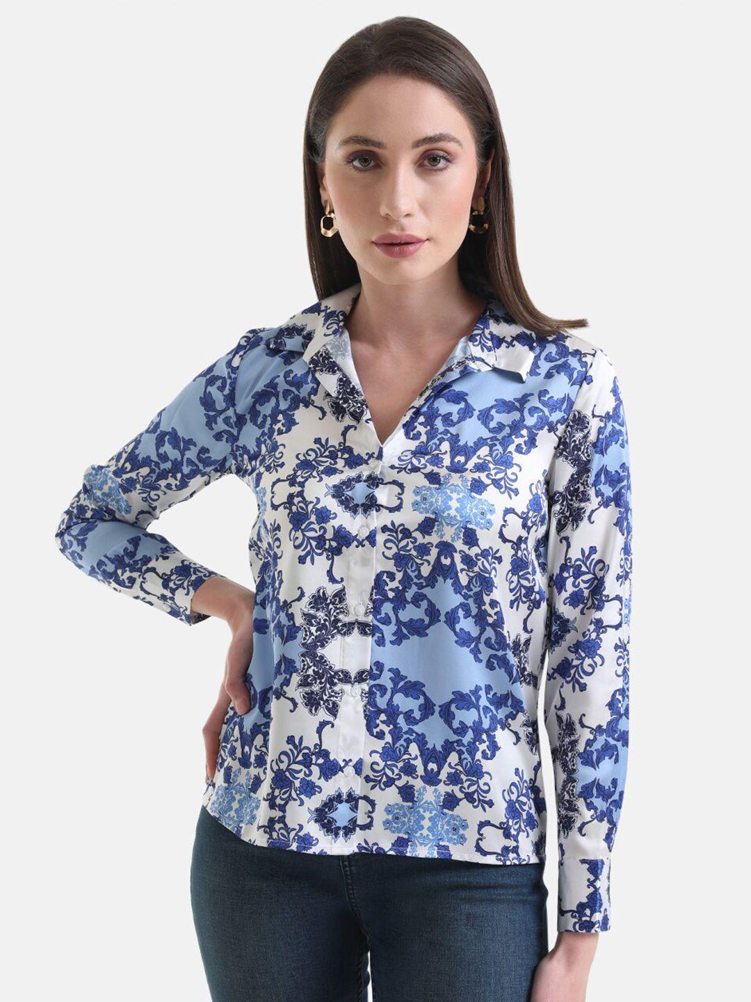 kazo women ethnic motifs printed casual shirt