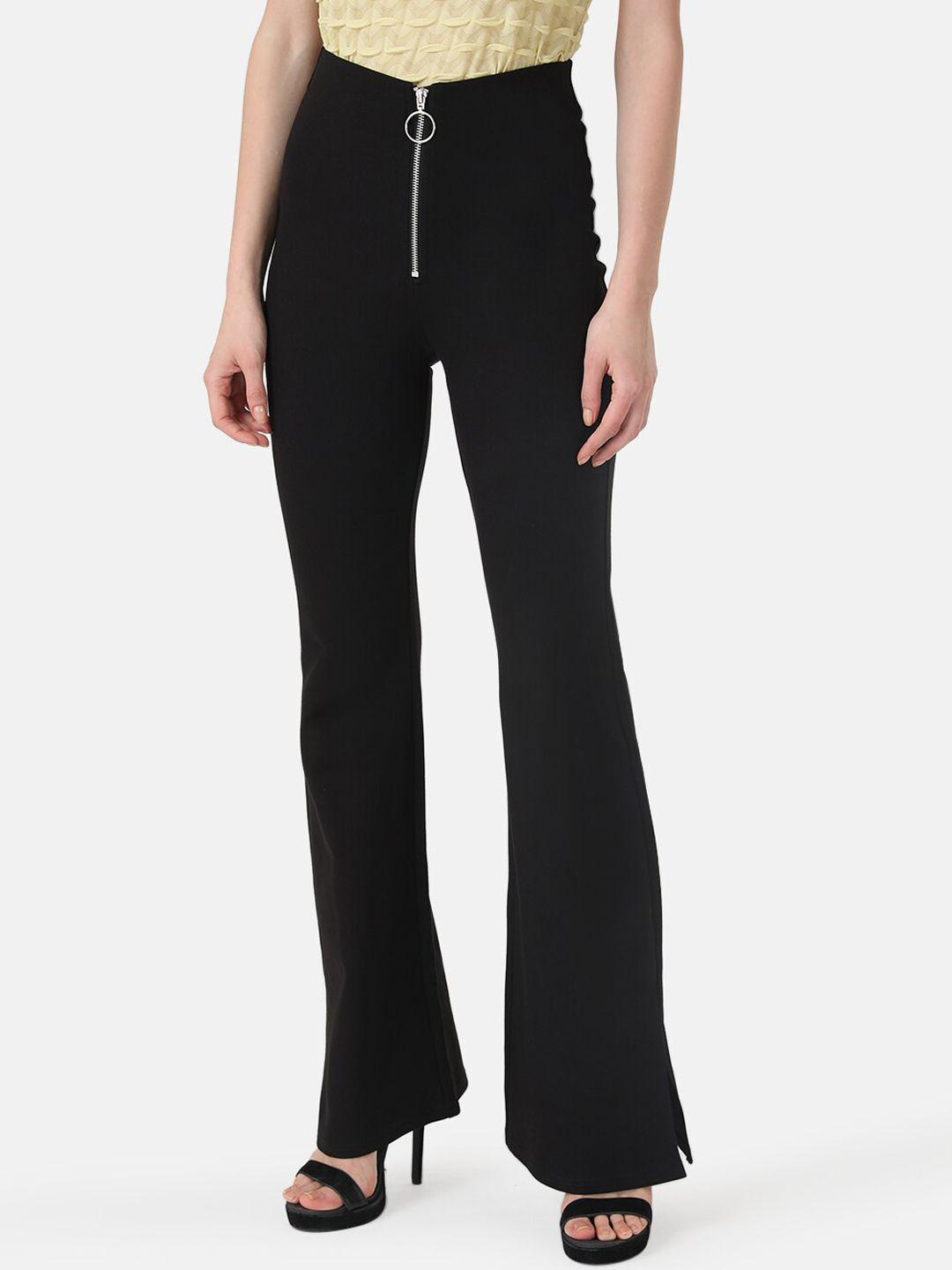 kazo women flat-front high-rise bootcut trousers